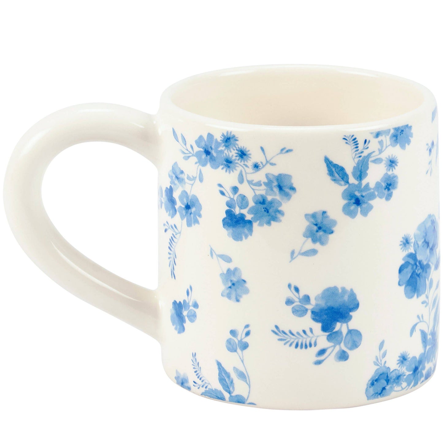 Blue Floral Rabbit Mug, 20oz