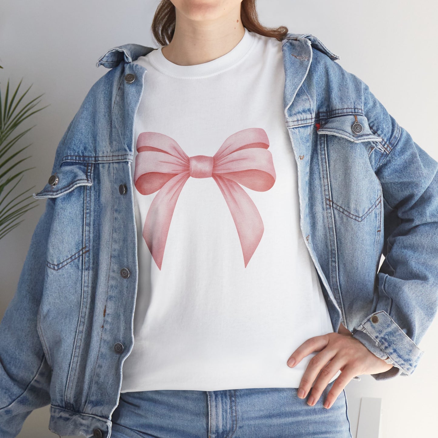 Pink Bow Heavy Cotton Tee