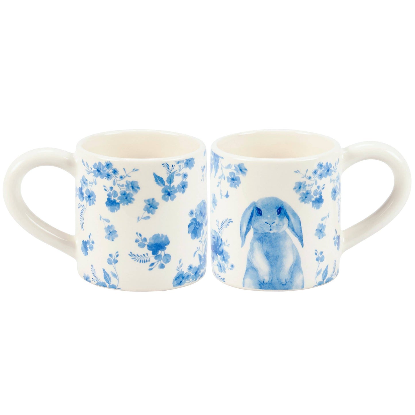 Blue Floral Rabbit Mug, 20oz