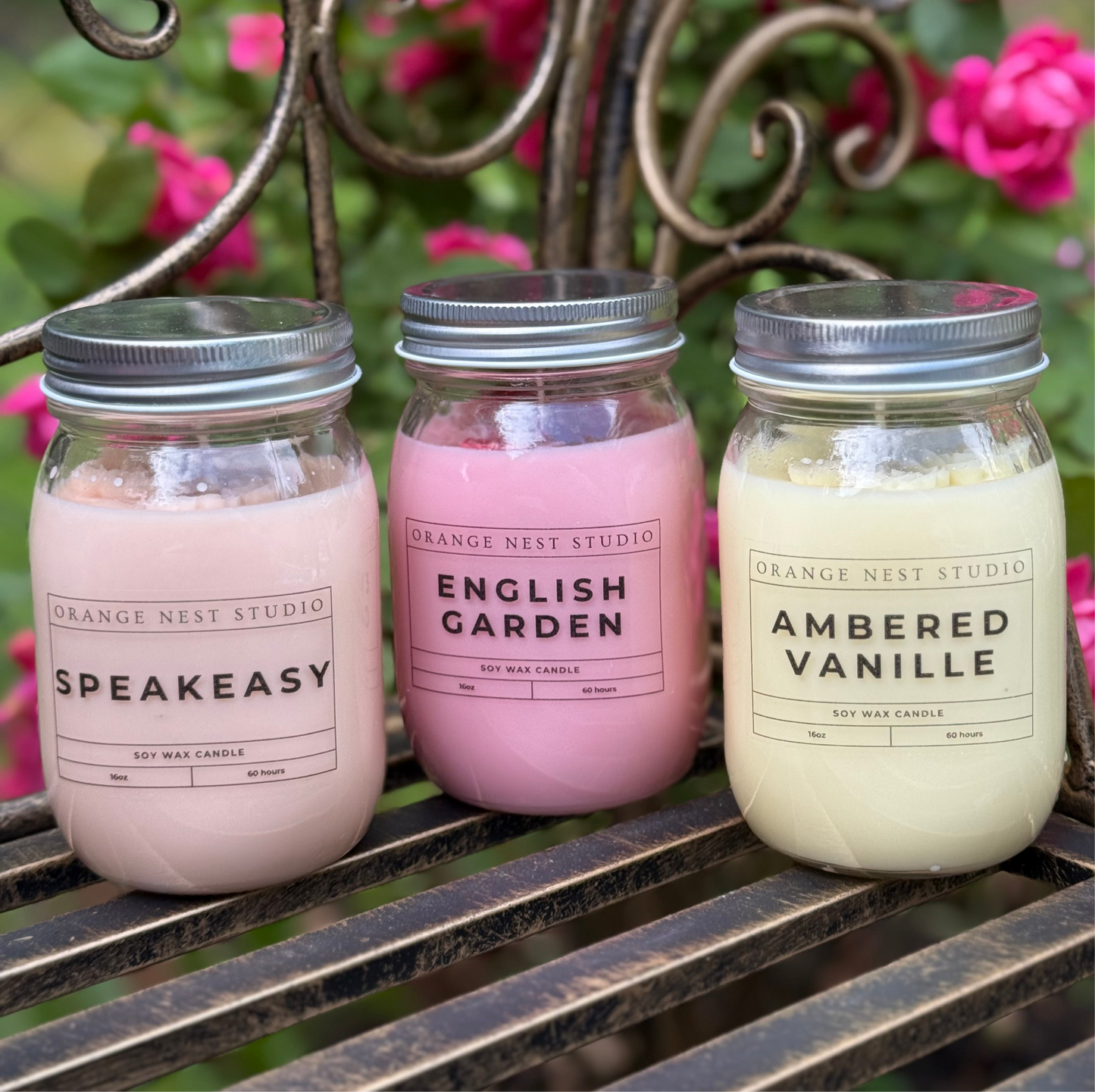 Handmade Candle - English Garden - 16oz & 8oz