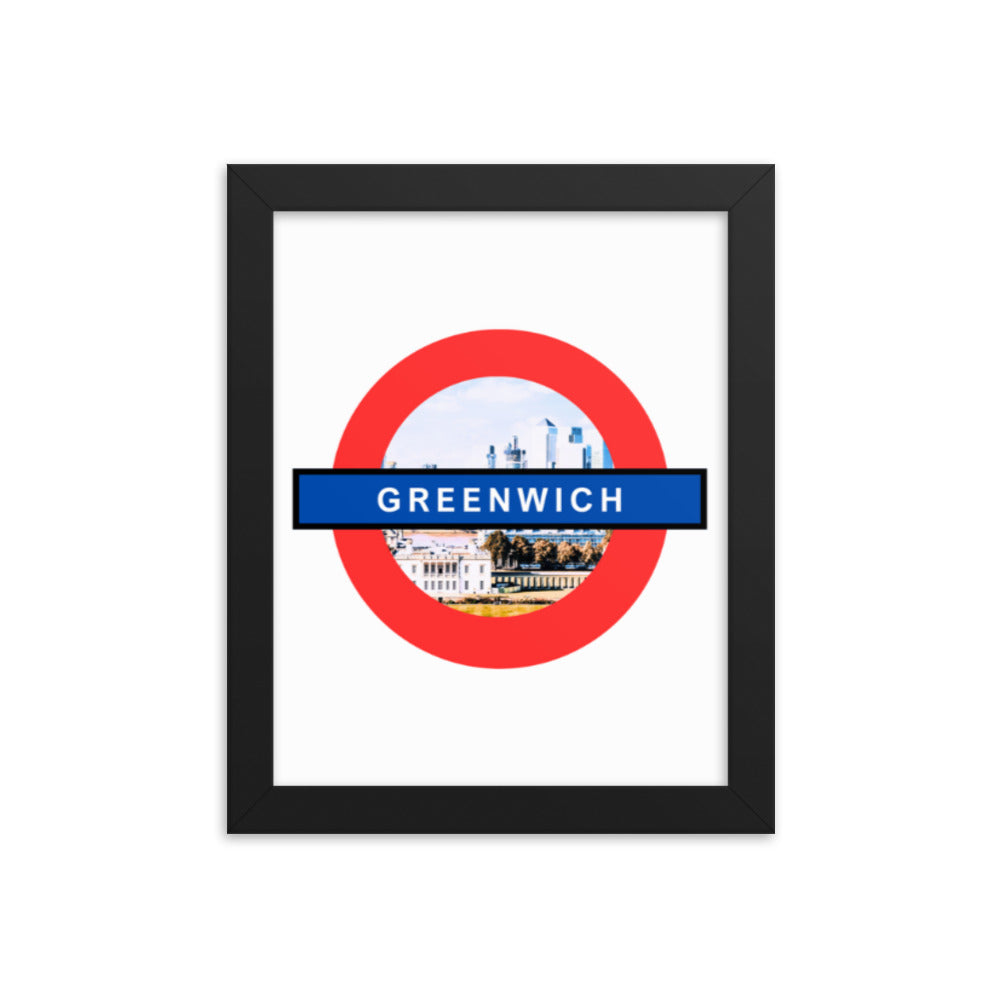 Greenwich London framed poster