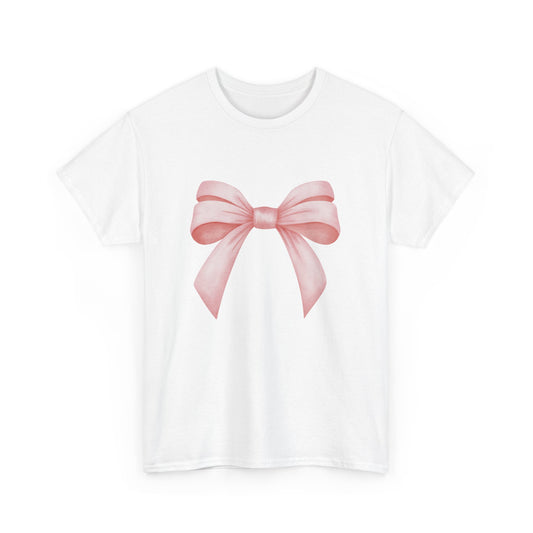 Pink Bow Heavy Cotton Tee