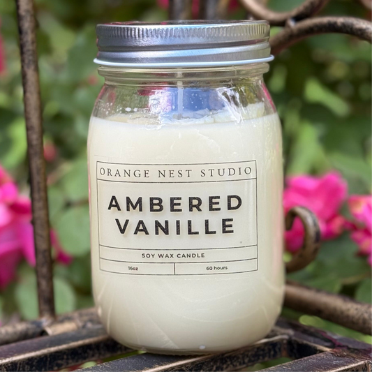 Handmade Candle - Ambered Vanille - 16oz & 8oz