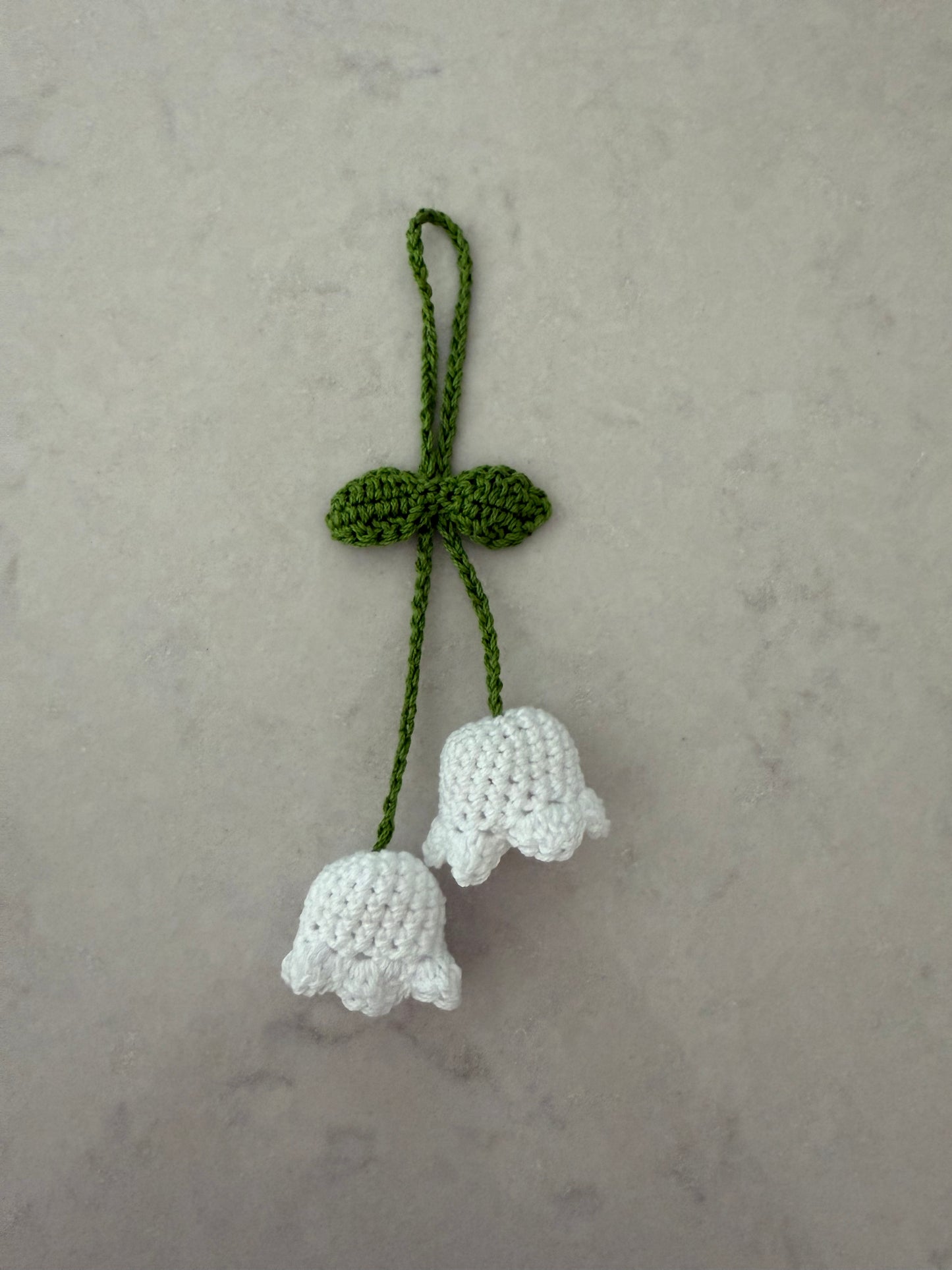 Bag Charm - Handmade Crochet Lily of the Valley