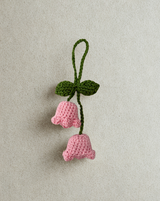 Bag Charm - Handmade Crochet Lily of the Valley