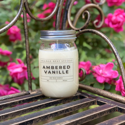 Handmade Candle - Ambered Vanille - 16oz & 8oz